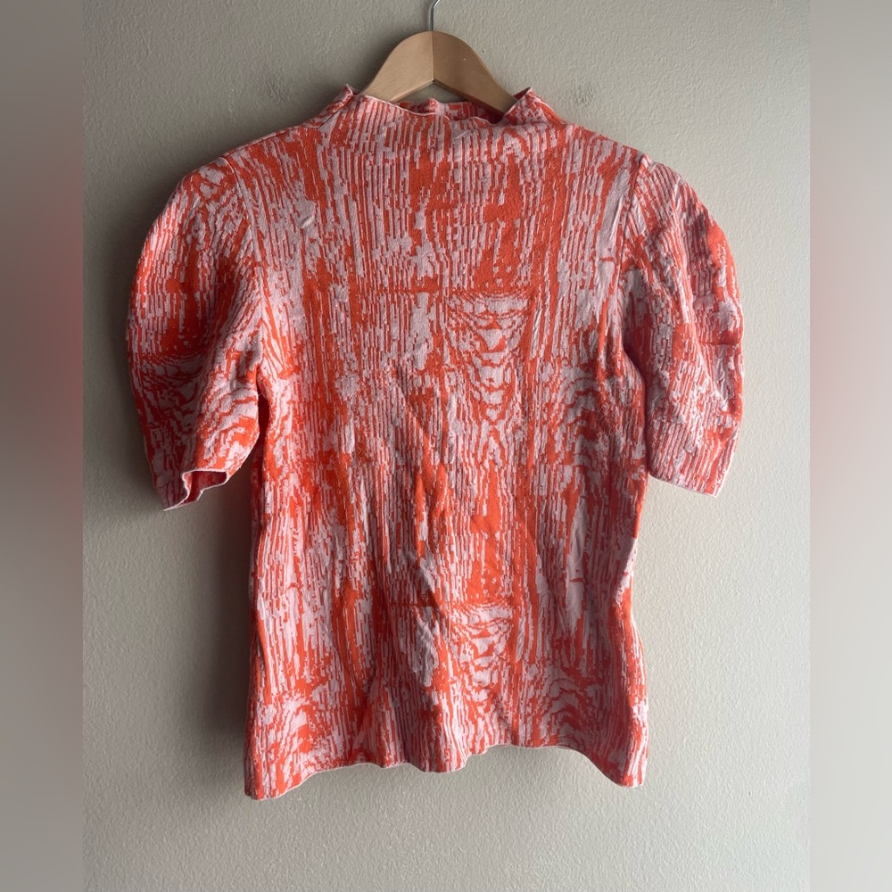 Anthropologie Maeve Women High Neck Orange Soft Sweater Top Size Small